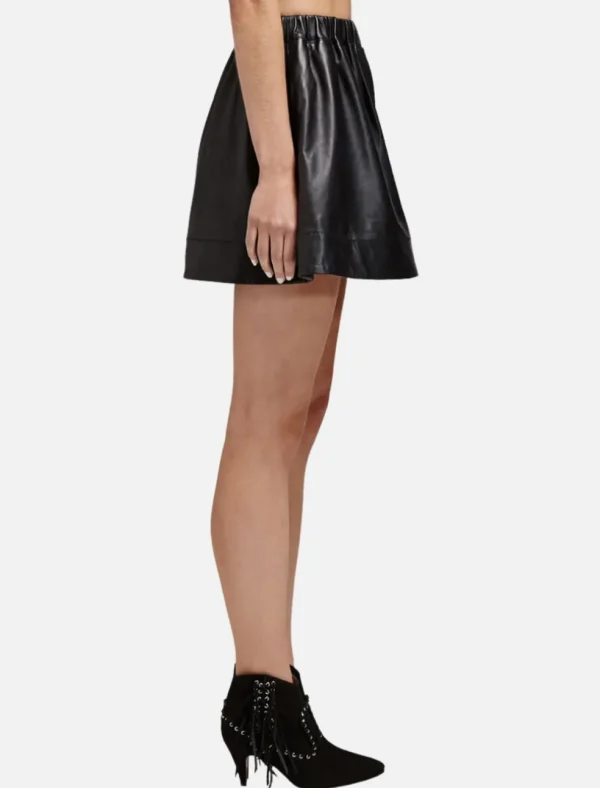 Alba A-Line Leather Mini Skirt