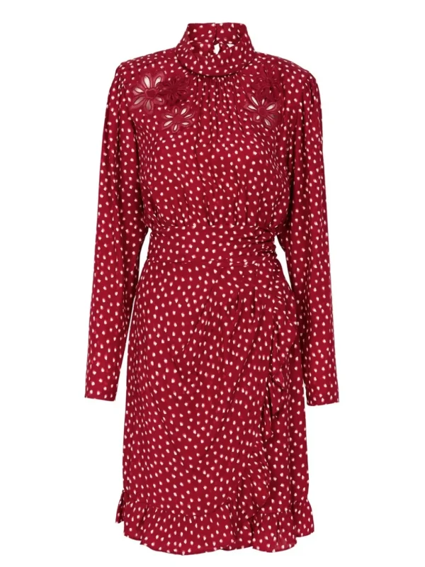 Blurry Heart Silk Embroidered Dress