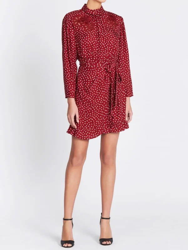 Blurry Heart Silk Embroidered Dress
