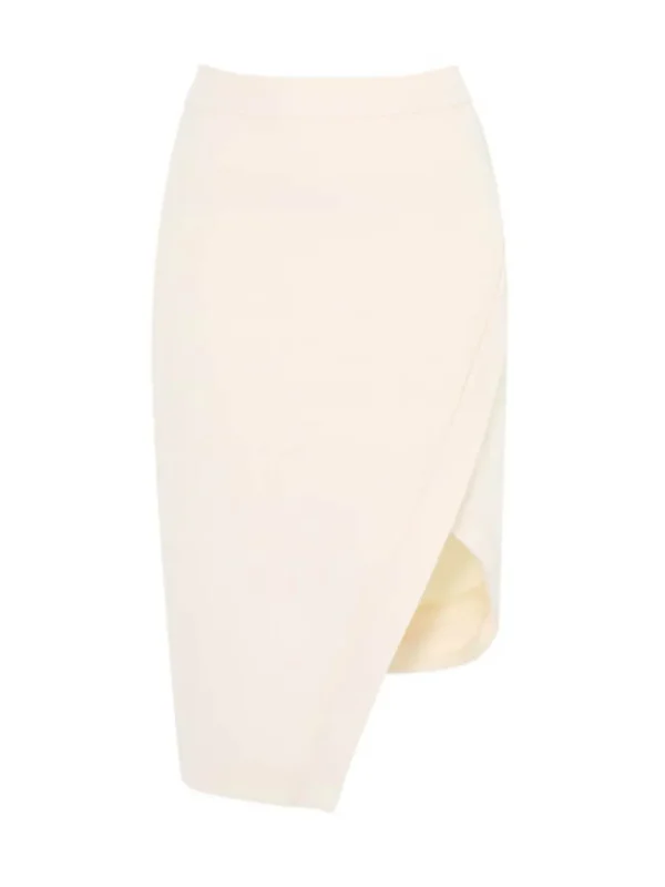 Bonded Silk Wrap Split Skirt