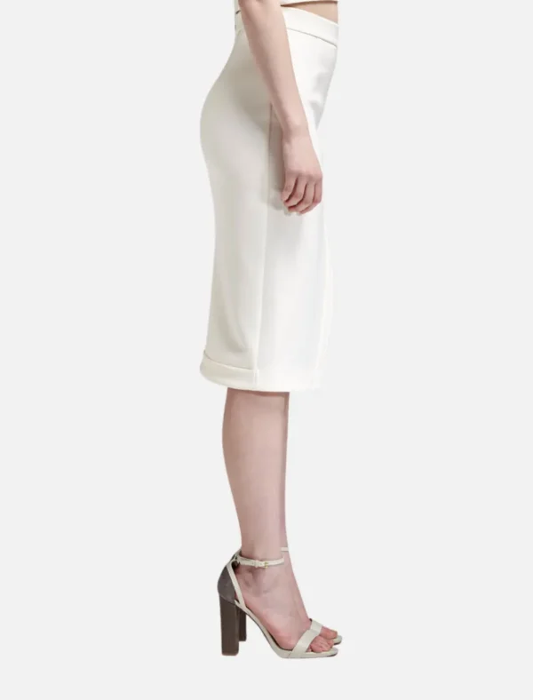 Bonded Silk Wrap Split Skirt