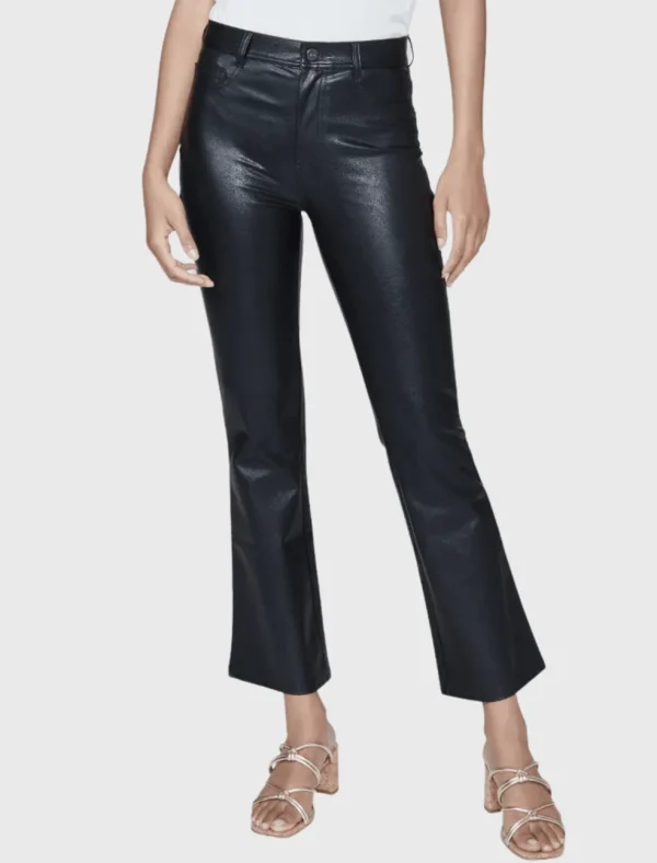 Claudine Vegan Leather Ankle Flare Pant