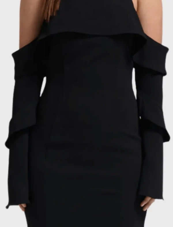 Crepe Spiral Sleeve Dress