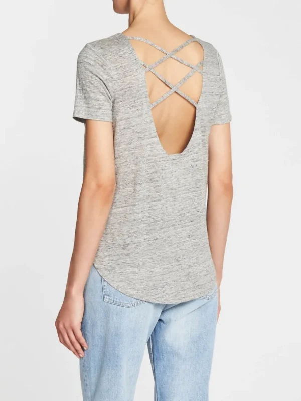 Criss Cross Back Shirt Tail Tee