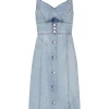 Drapey Denim Cut-Out Dress