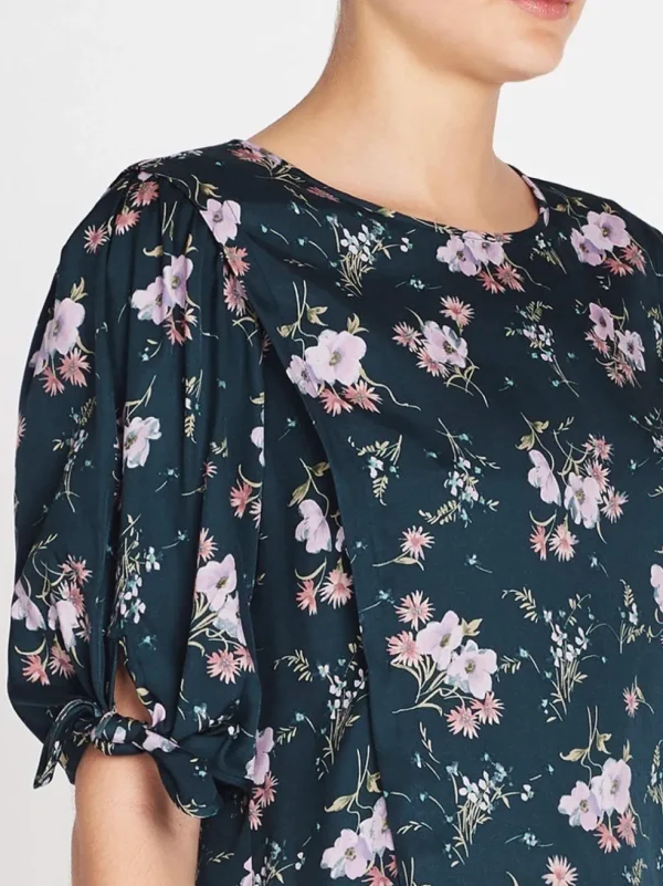 Emilia Print Silk Twill Tie Top