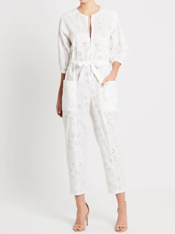 Eyelet Poplin Jumpsuit