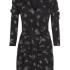 Glitter Print Silk Jacquard Dress
