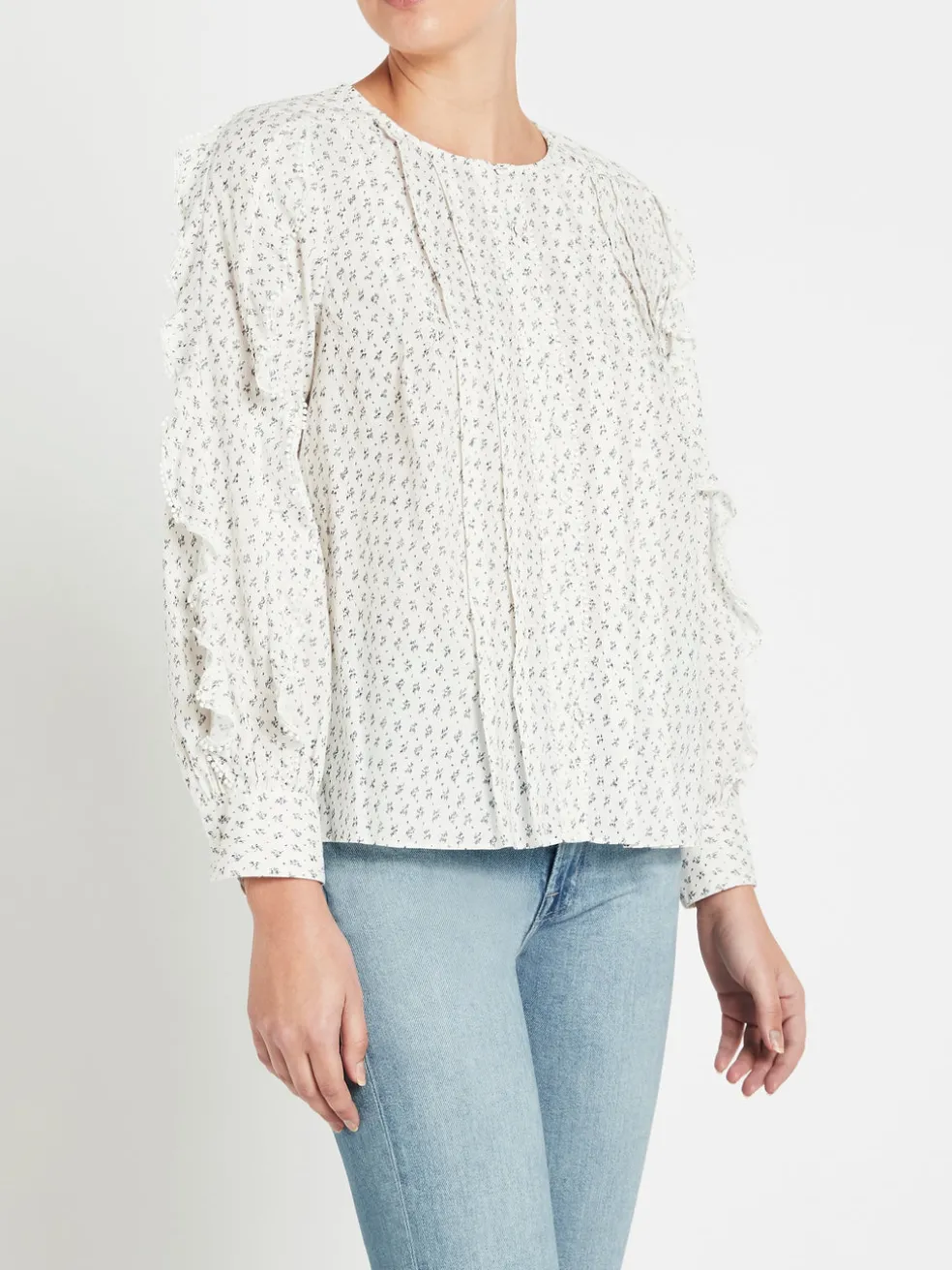 ikat_leaf_ruffle_blouse_2.webp Ikat Leaf Ruffle Blouse