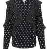 Long Sleeve Dot Ruffle Top