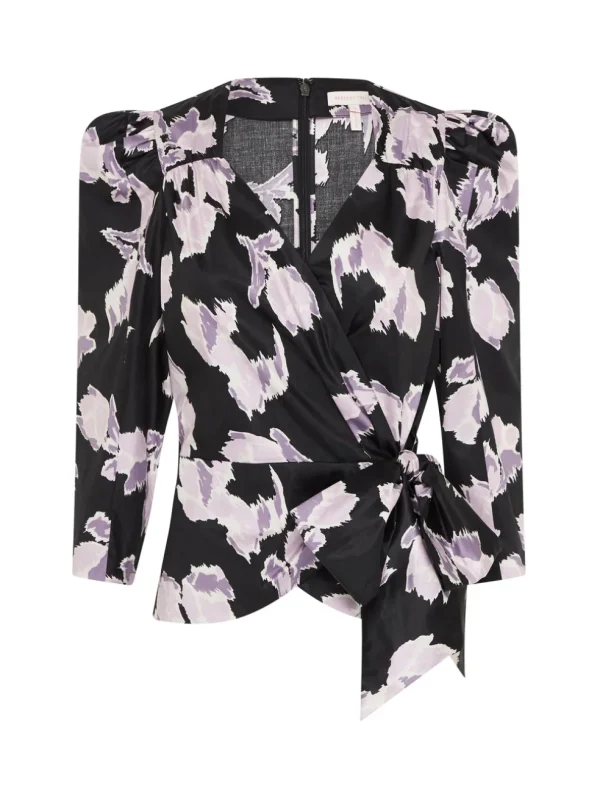 Long Sleeve Ikat Bow Top