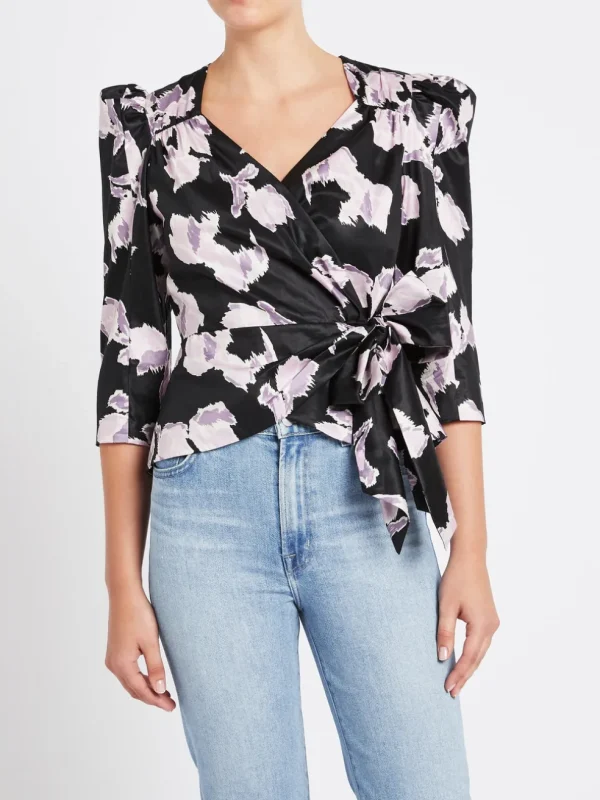 Long Sleeve Ikat Bow Top