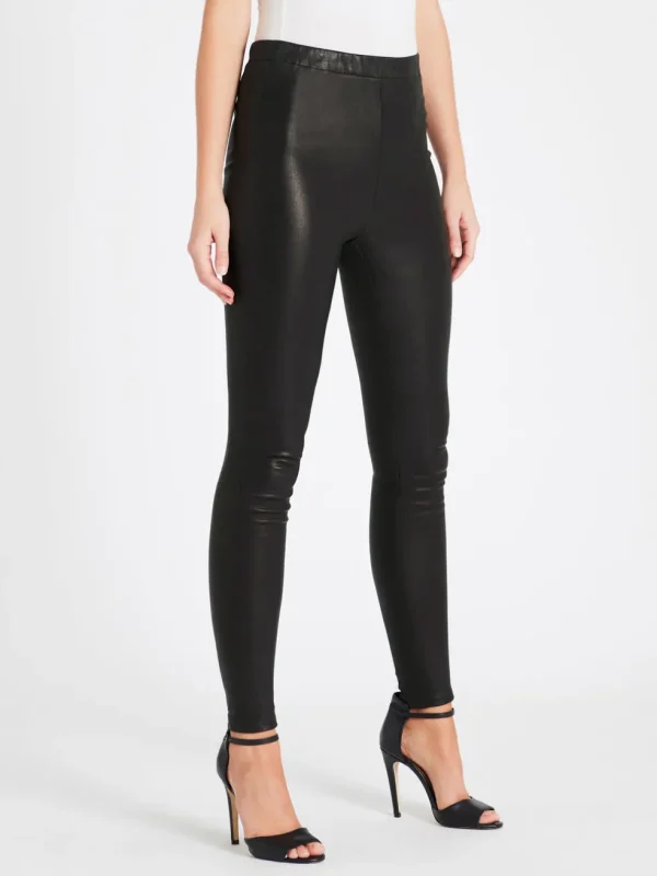Macey High Rise Pull On Leather Leggings