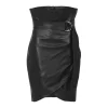 Magma High Waisted Leather Mini Skirt