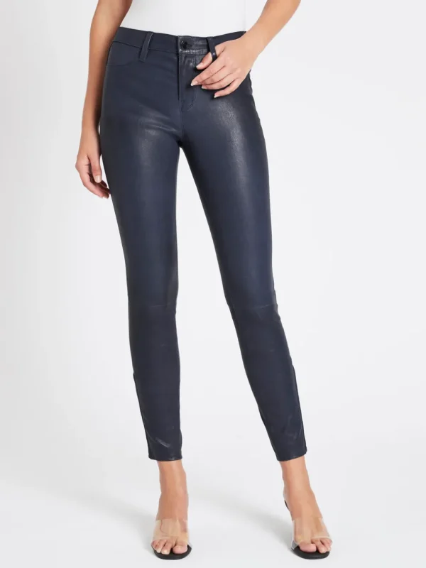 Mid Rise Skinny Leather Pant