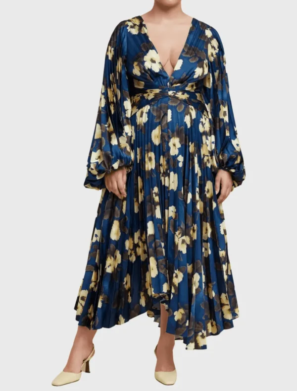 Palms Long Sleeve Midi Dress