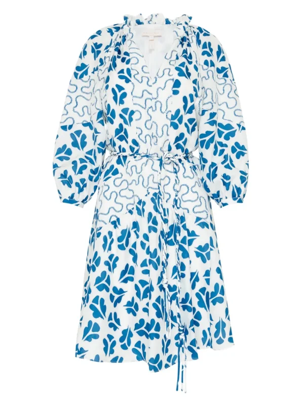 Perla Petal Print Mix Short Dress