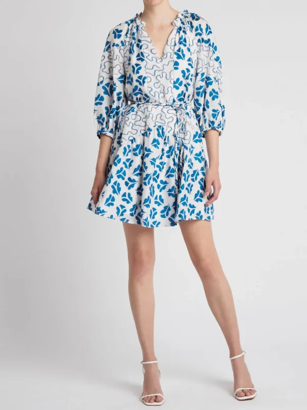 Perla Petal Print Mix Short Dress