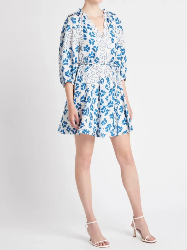 Perla Petal Print Mix Short Dress