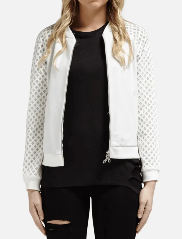 Ryan Novelty Mesh Bomber Jacket