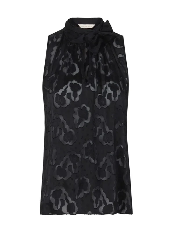 Short Sleeve Jacquard Scarf Top