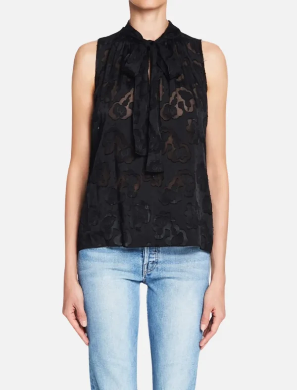 Short Sleeve Jacquard Scarf Top