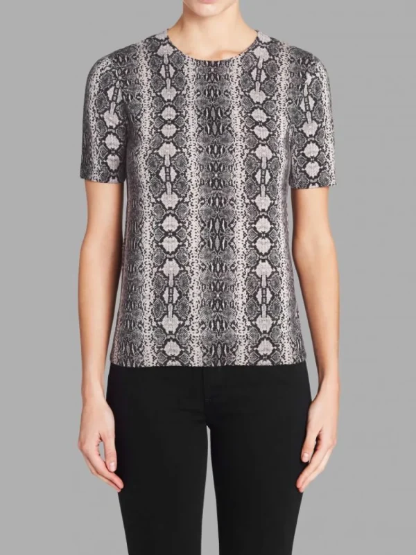 Short Sleeved Snake Print Pullover