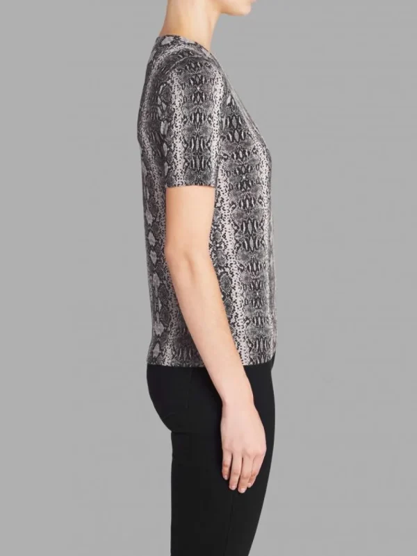 Short Sleeved Snake Print Pullover