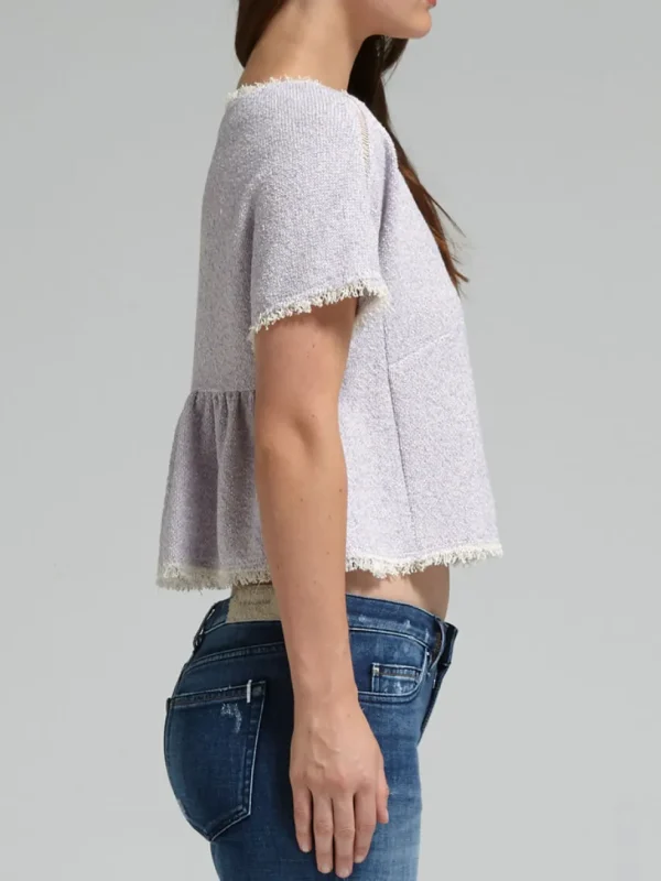 Short Sleeved Tweed Top