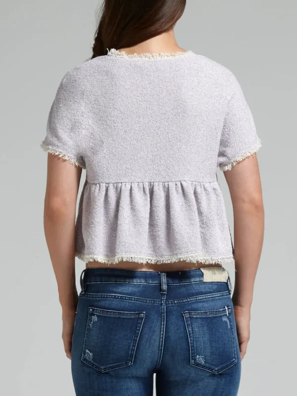 Short Sleeved Tweed Top