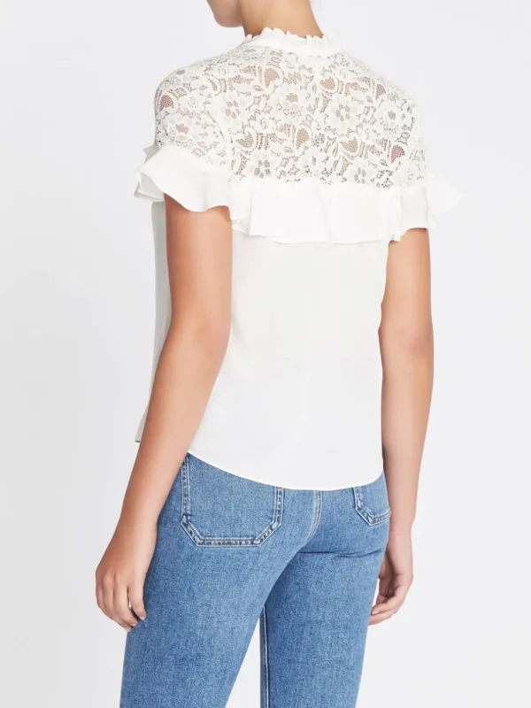 Silk & Lace Ruffle Top