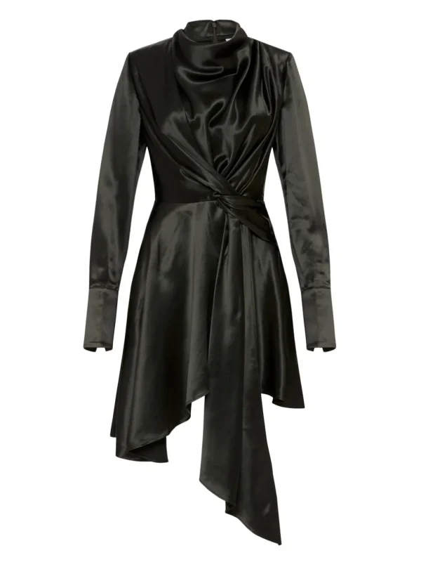 Simmons Satin Long Sleeve Dress