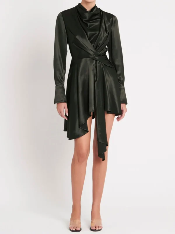Simmons Satin Long Sleeve Dress