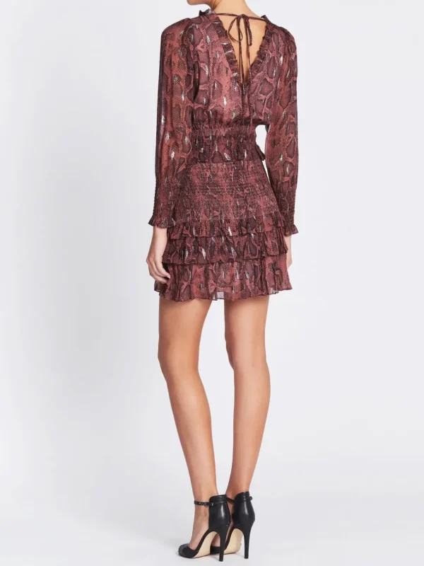 Snake Print Smocked Clip Dress