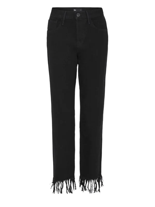 Straight Crop Fringe Jean