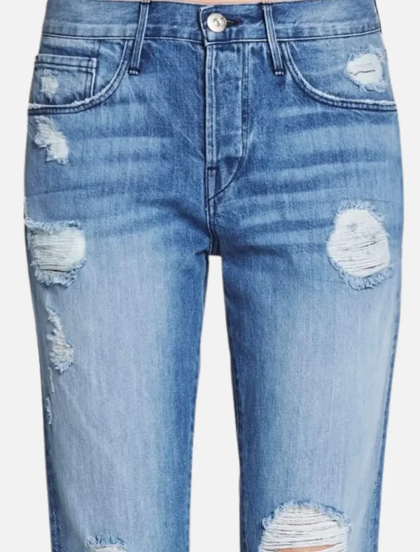 Straight Crop Fringe Jean