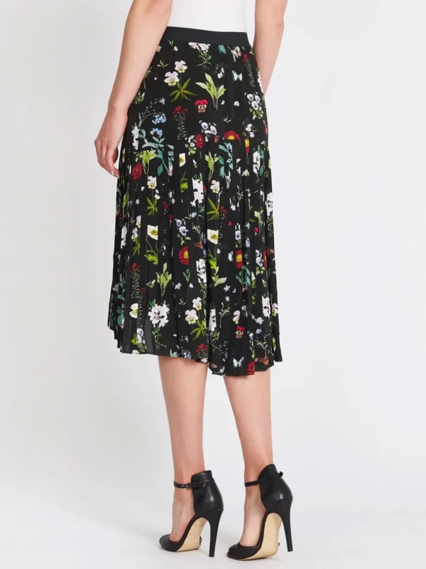 Talise Pleated Floral Midi Skirt