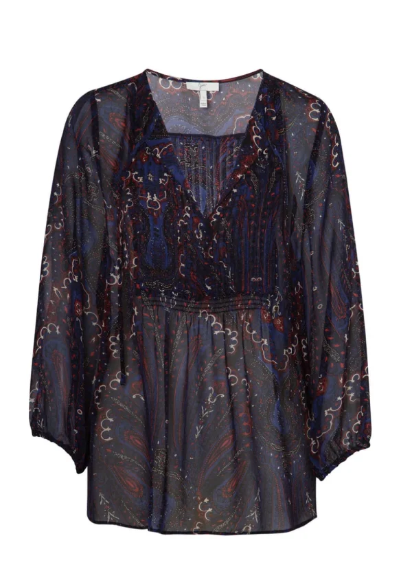 Vandrea Paisley Print Sheer Blouse