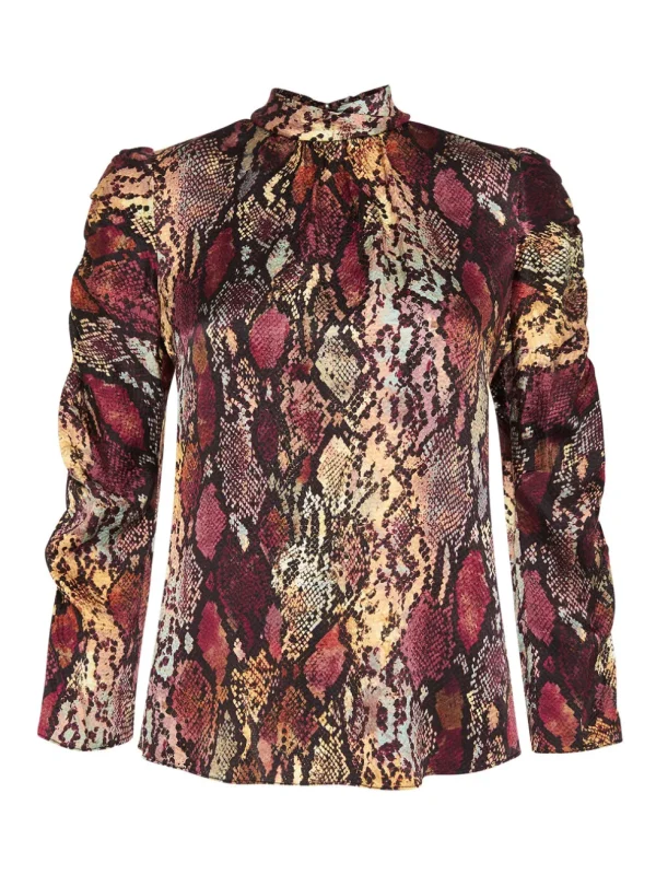 Watercolor Snake Hammered Silk Top